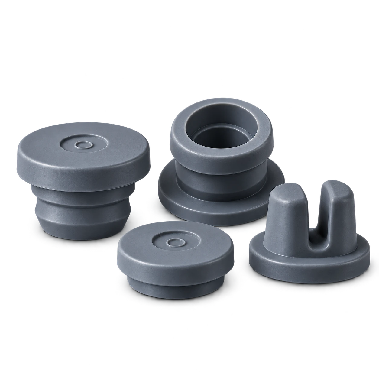 Gray elastomer vial stoppers